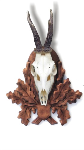 Roe deer, wild beast, carved trophy plaque 104