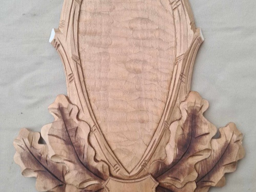 Fallow deer, sika deer, carved trophy plaque 304