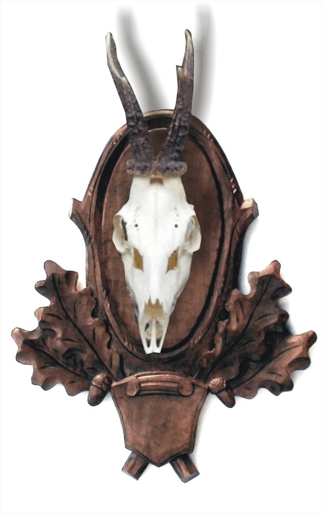 Roe deer carved trophy plaque 103 | lebka orez