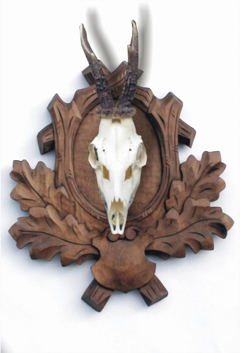 Forest carved trophy plaque forTrophy - roe deer 101