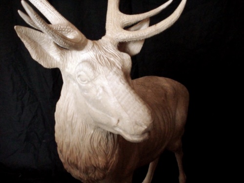 Sculpture Deer hand carved